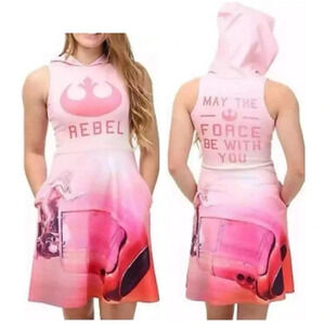 WeLoveFine by Goldie Star Wars Rebel Scuba Sleeveless Hooded Dress Size Small